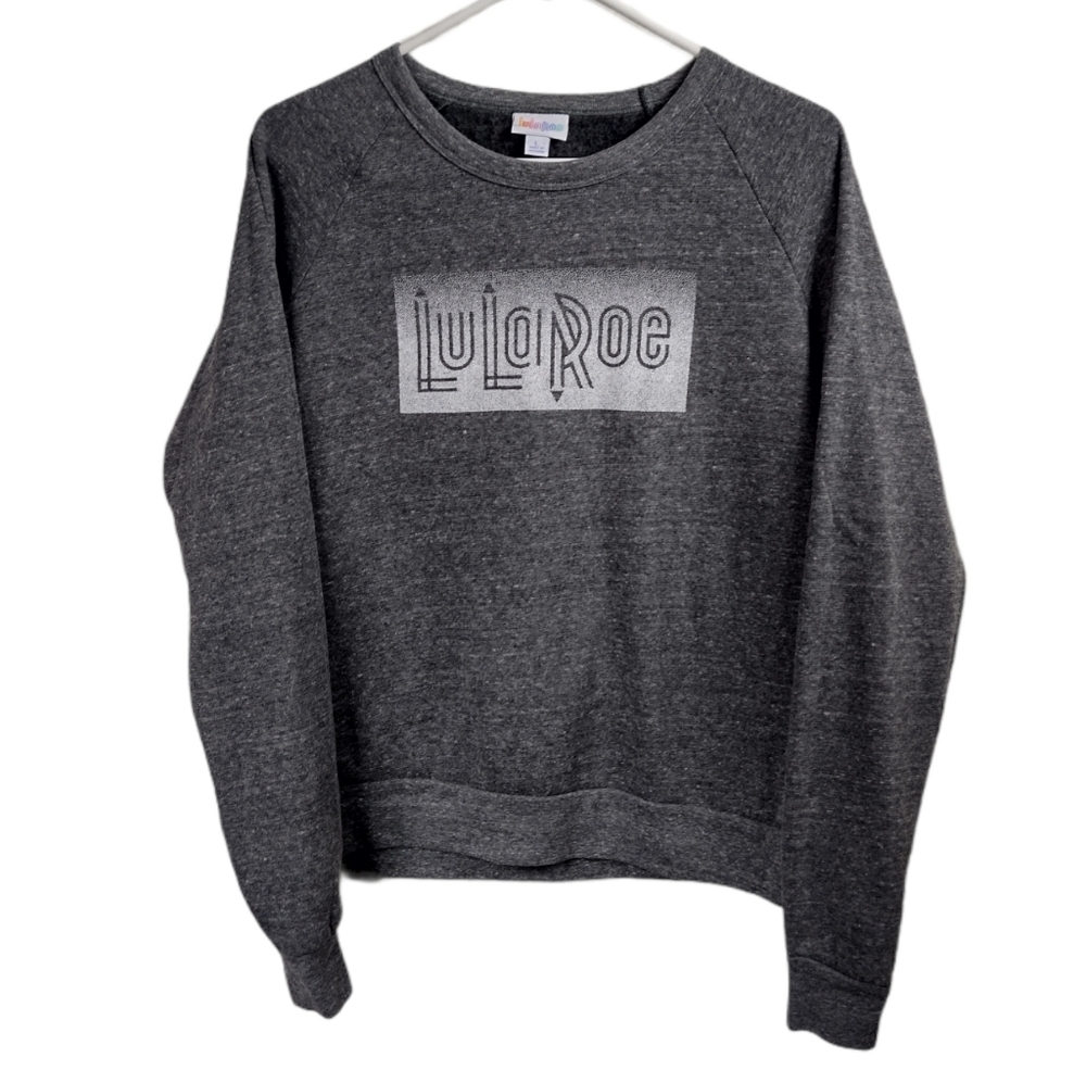 Lularoe large grey spellout sweatshirt